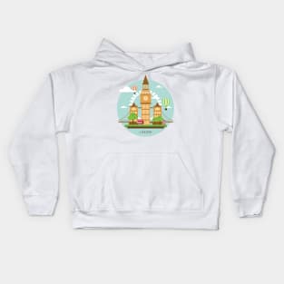 London,Travel Poster Kids Hoodie